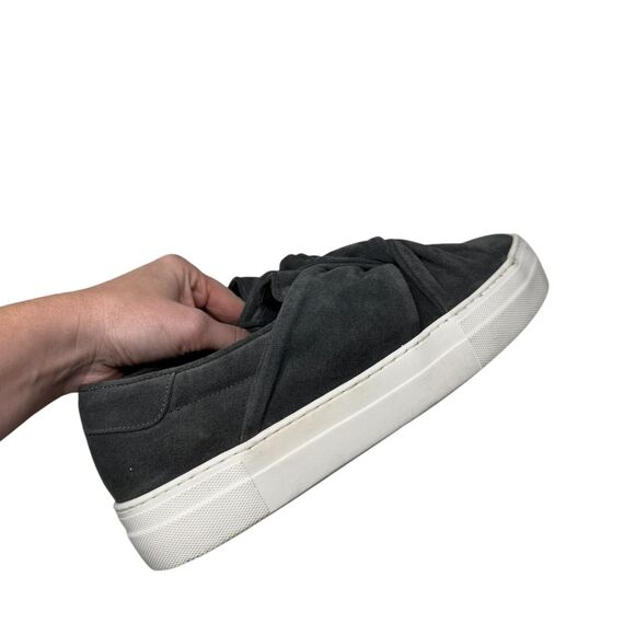 Maje Grey Suede Leather Knotted Slip On Platform Sneaker Capsole Women 40 US 9.5 - Picture 5 of 8